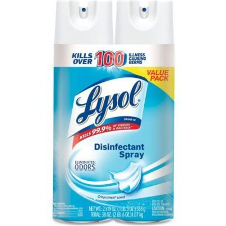 RECKITT BENCKISER LYSOL® Disinfectant Spray, Crisp Linen, 19 Oz. Aerosol Spray, 2/Pack, 4 Packs/Carton 99608CT